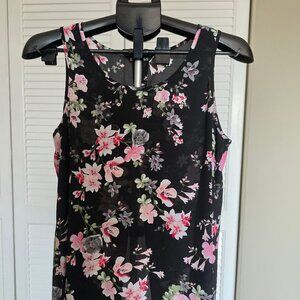 Express Sheer Floral Open Back Blouse